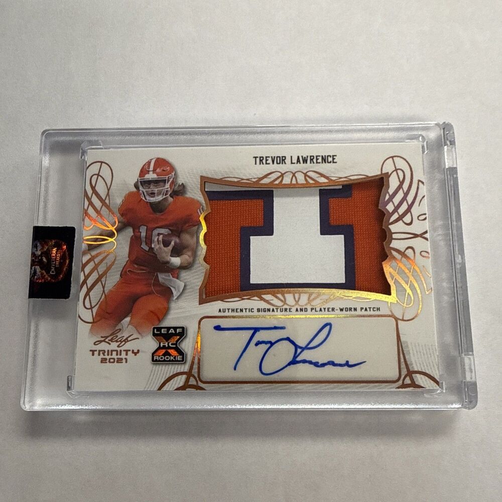 2021 Trevor Lawrence Leaf Trinity Auto RPA Patch Rookie Rc autograph Card PA-TL1